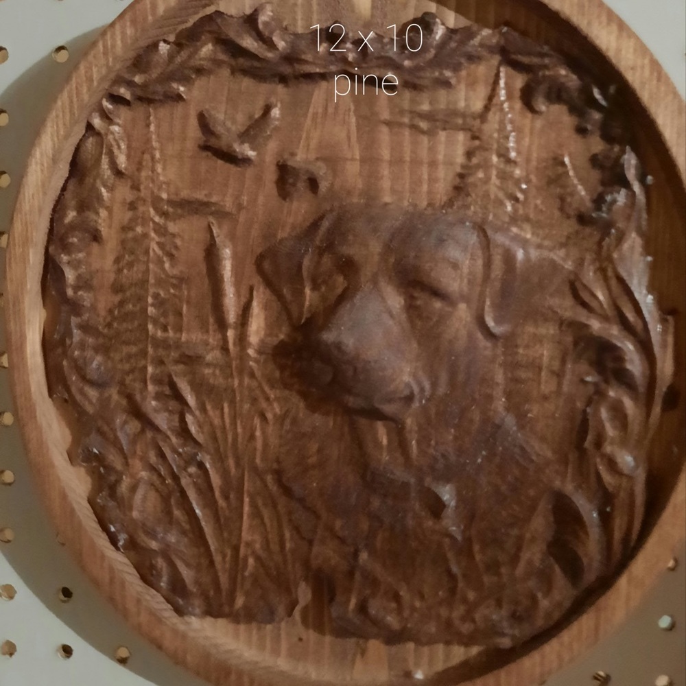Carved Labrador wall hanging